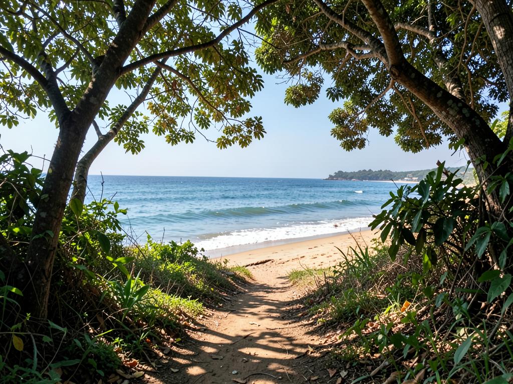 Trilha ecológica com vista para o mar